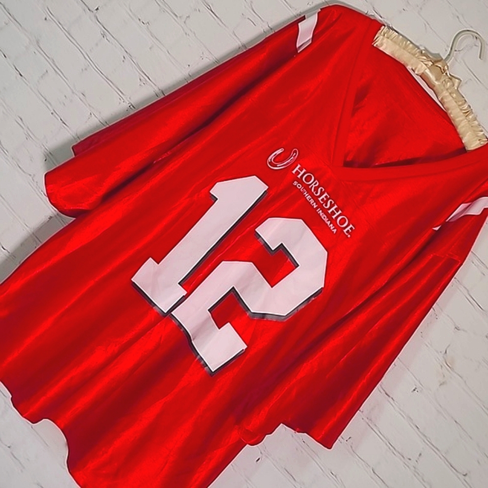 Horseshoe Casino Southern Indiana "The Boat" Red White Jersey #12 Mens Size 2XL - Picture 9 of 13